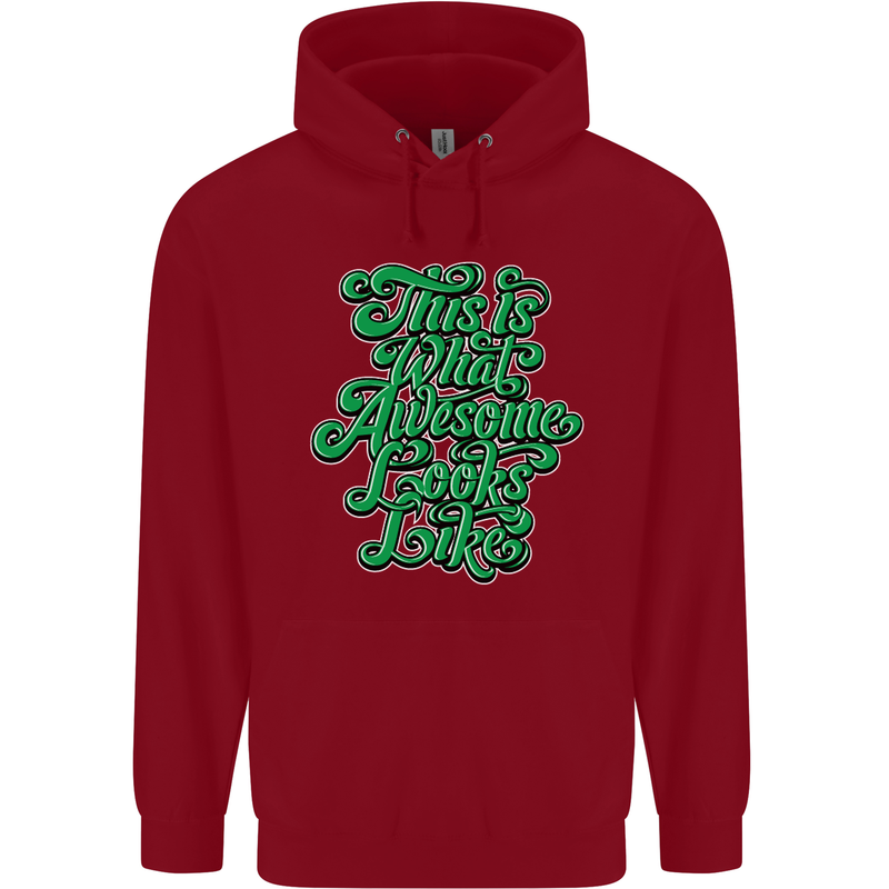 This Is What Awesome Looks Like Funny Childrens Kids Hoodie Red