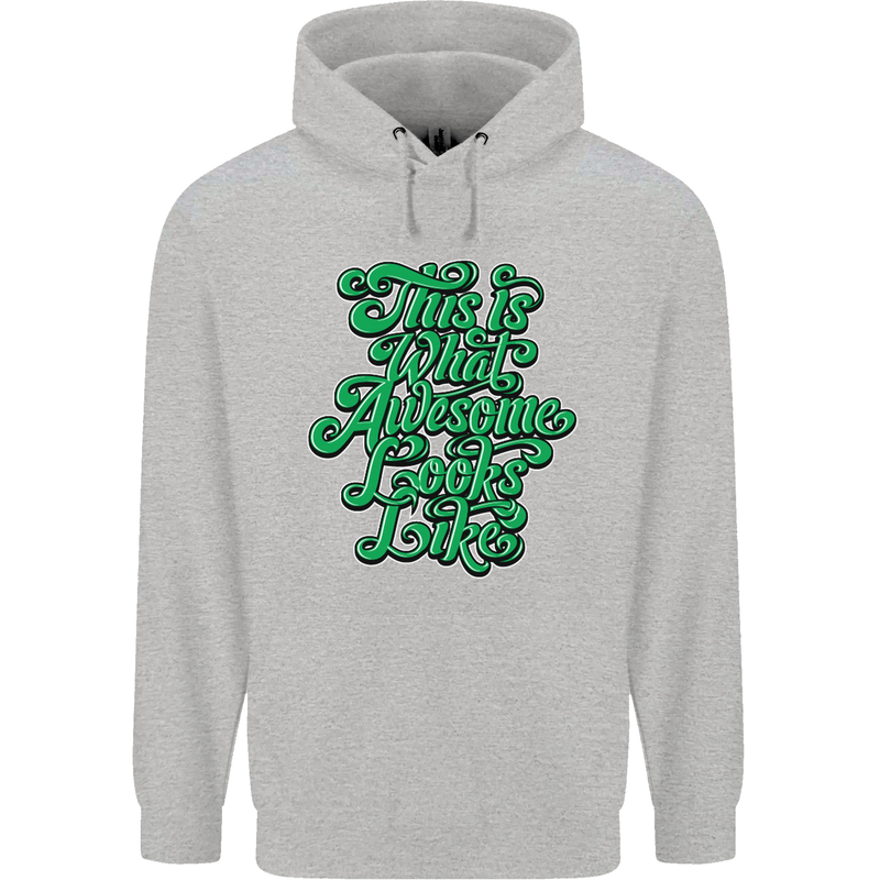 This Is What Awesome Looks Like Funny Childrens Kids Hoodie Sports Grey