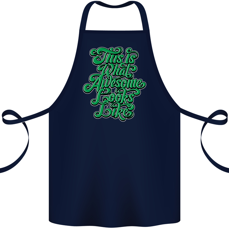 This Is What Awesome Looks Like Funny Cotton Apron 100% Organic Navy Blue