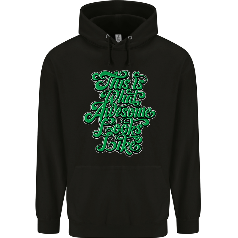 This Is What Awesome Looks Like Funny Mens 80% Cotton Hoodie Black