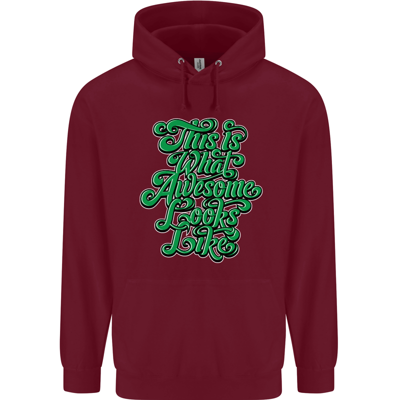 This Is What Awesome Looks Like Funny Mens 80% Cotton Hoodie Maroon