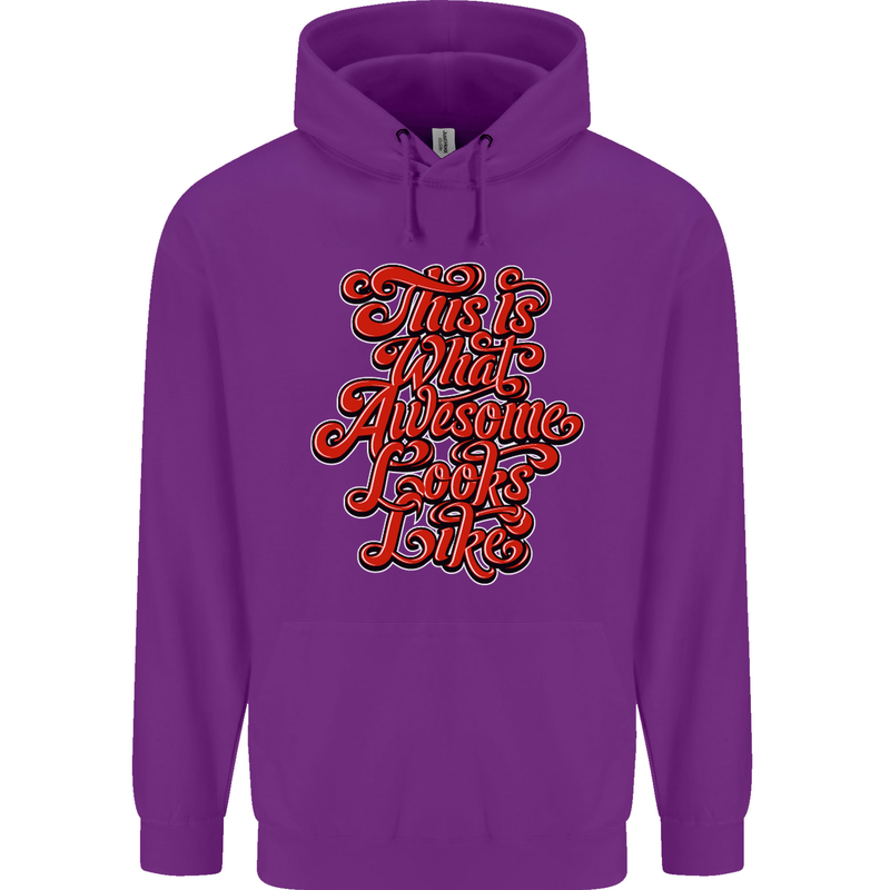 This Is What Awesome Looks Like Funny Mens 80% Cotton Hoodie Purple