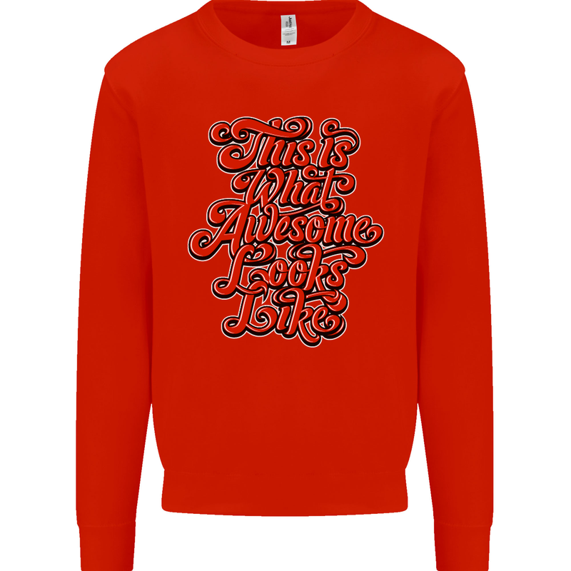 This Is What Awesome Looks Like Funny Mens Sweatshirt Jumper Bright Red