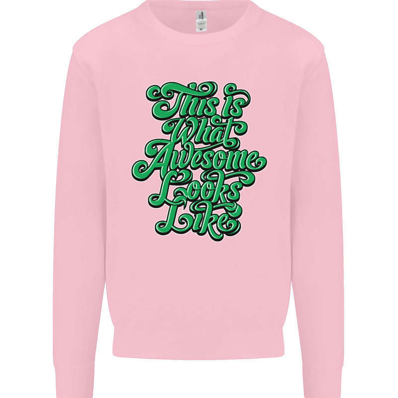 This Is What Awesome Looks Like Funny Mens Sweatshirt Jumper Light Pink