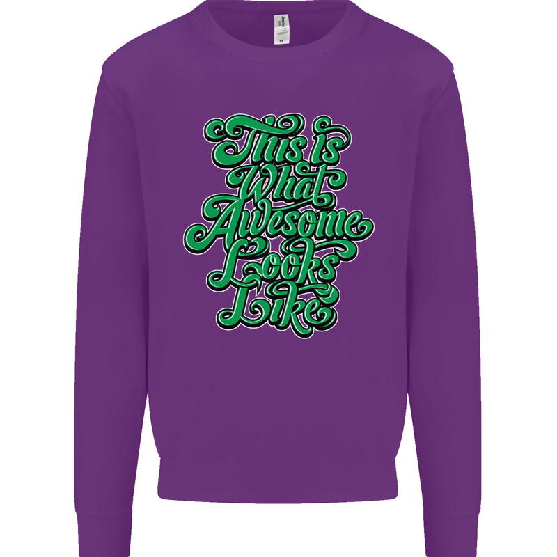 This Is What Awesome Looks Like Funny Mens Sweatshirt Jumper Purple