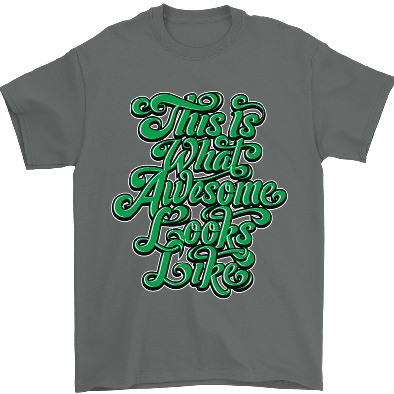 This Is What Awesome Looks Like Funny Mens T-Shirt Cotton Gildan Charcoal