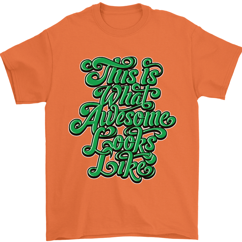 This Is What Awesome Looks Like Funny Mens T-Shirt Cotton Gildan Orange