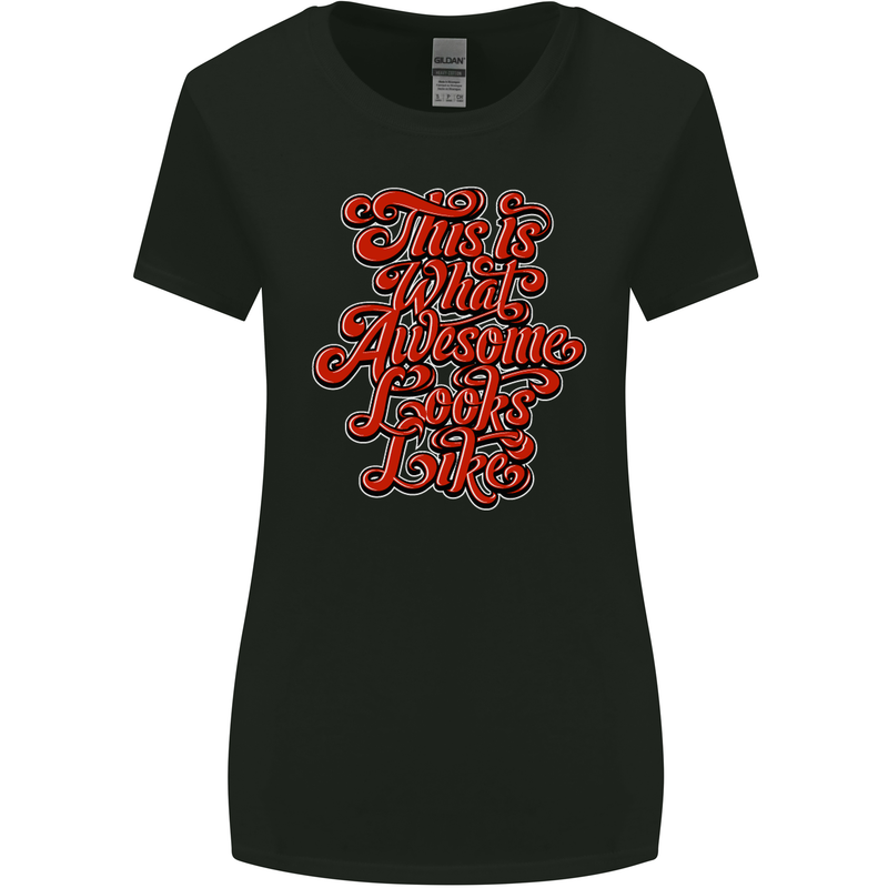 This Is What Awesome Looks Like Funny Womens Wider Cut T-Shirt Black