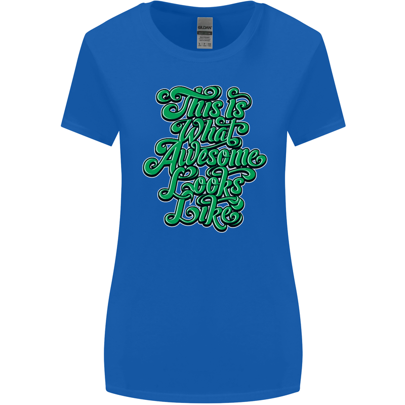 This Is What Awesome Looks Like Funny Womens Wider Cut T-Shirt Royal Blue