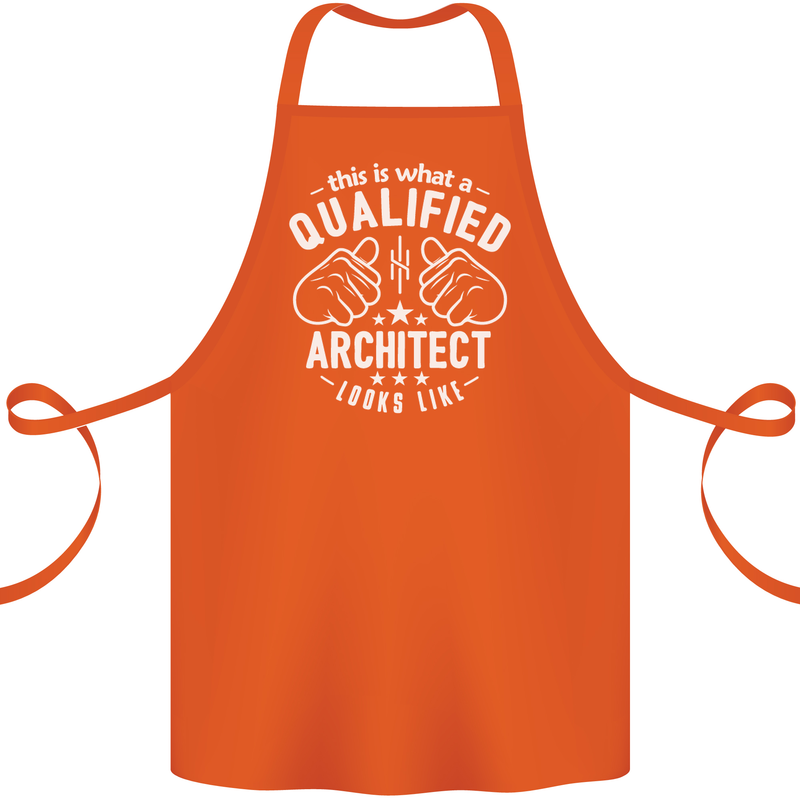 This Is What a Qualified Architect Looks Like Cotton Apron 100% Organic Orange