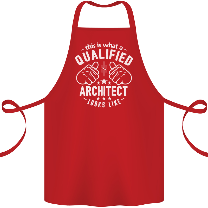 This Is What a Qualified Architect Looks Like Cotton Apron 100% Organic Red
