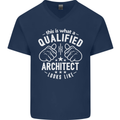 This Is What a Qualified Architect Looks Like Mens V-Neck Cotton T-Shirt Navy Blue