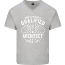 This Is What a Qualified Architect Looks Like Mens V-Neck Cotton T-Shirt Sports Grey