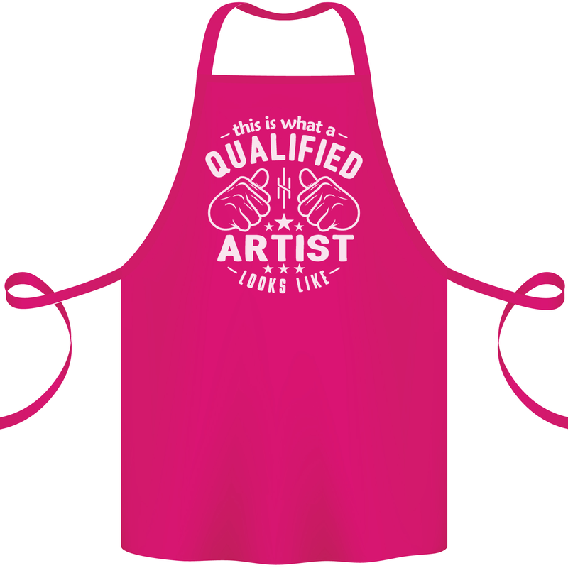 This Is What a Qualified Artist Looks Like Cotton Apron 100% Organic Pink