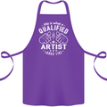This Is What a Qualified Artist Looks Like Cotton Apron 100% Organic Purple