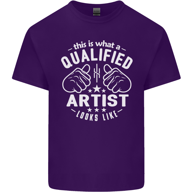 This Is What a Qualified Artist Looks Like Mens Cotton T-Shirt Tee Top Purple