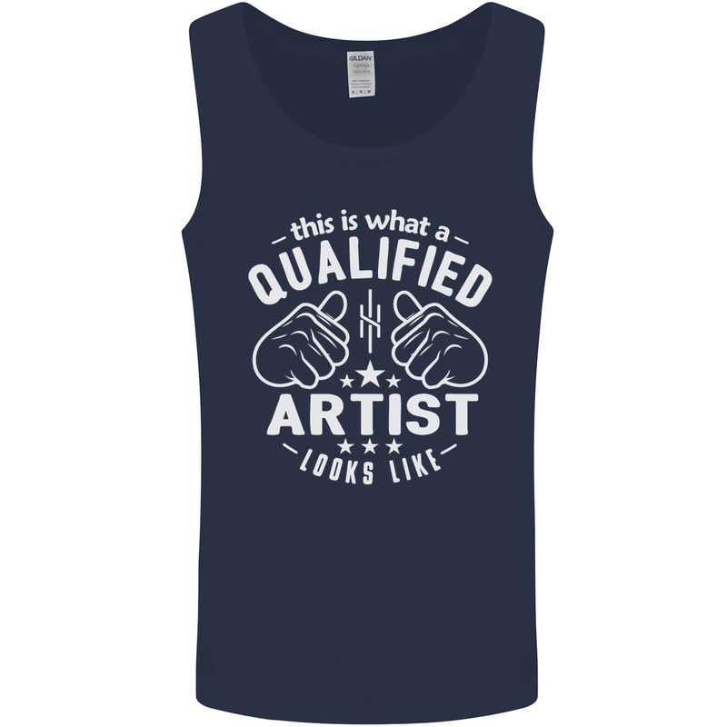 This Is What a Qualified Artist Looks Like Mens Vest Tank Top Navy Blue