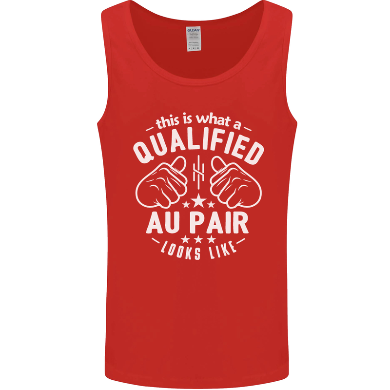 This Is What a Qualified Au Pair Looks Like Mens Vest Tank Top Red