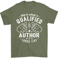 This Is What a Qualified Author Looks Like Mens T-Shirt Cotton Gildan Military Green