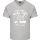 This Is What a Qualified Author Looks Like Mens V-Neck Cotton T-Shirt Sports Grey