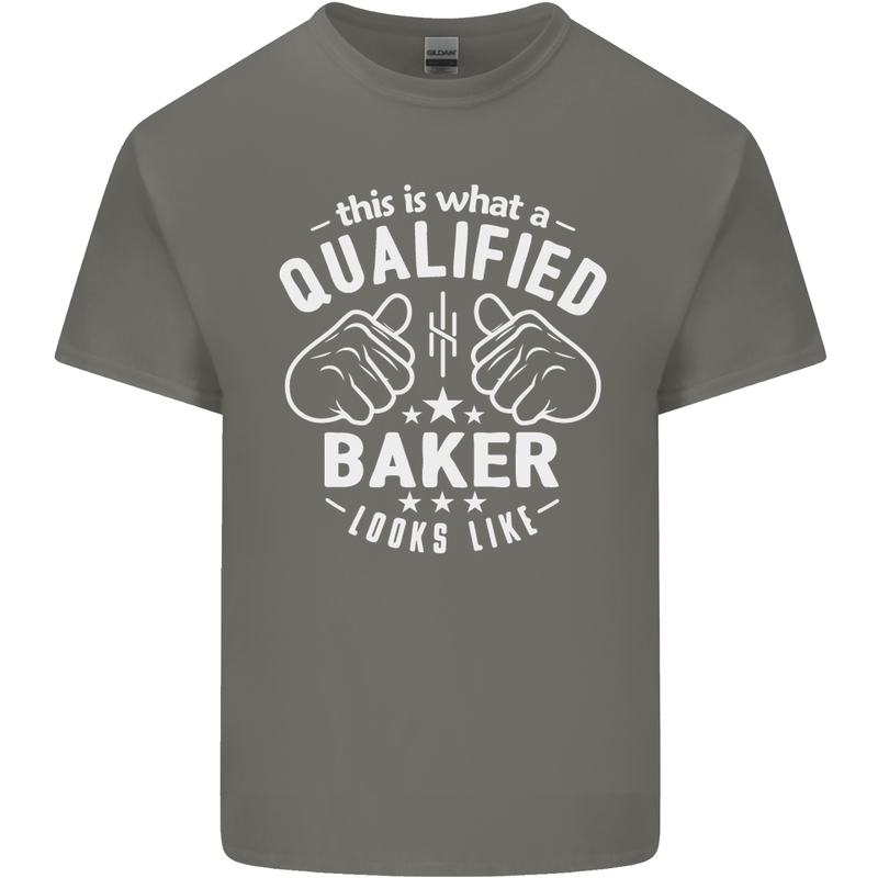 This Is What a Qualified Baker Looks Like Mens Cotton T-Shirt Tee Top Charcoal