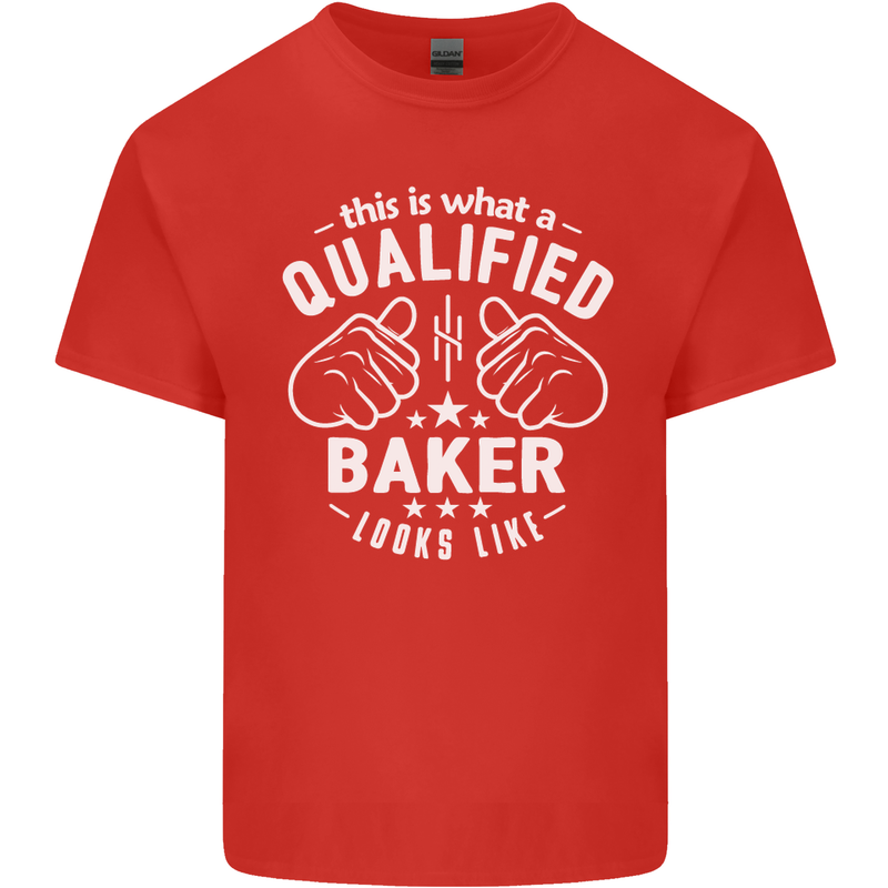 This Is What a Qualified Baker Looks Like Mens Cotton T-Shirt Tee Top Red