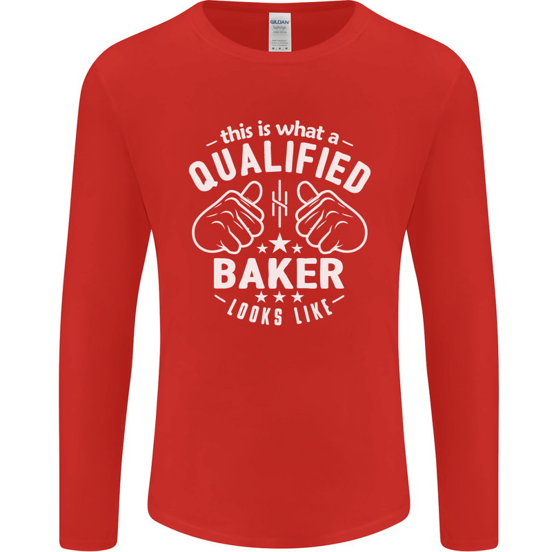 This Is What a Qualified Baker Looks Like Mens Long Sleeve T-Shirt Red