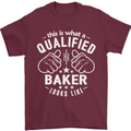 This Is What a Qualified Baker Looks Like Mens T-Shirt Cotton Gildan Maroon