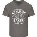 This Is What a Qualified Baker Looks Like Mens V-Neck Cotton T-Shirt Charcoal