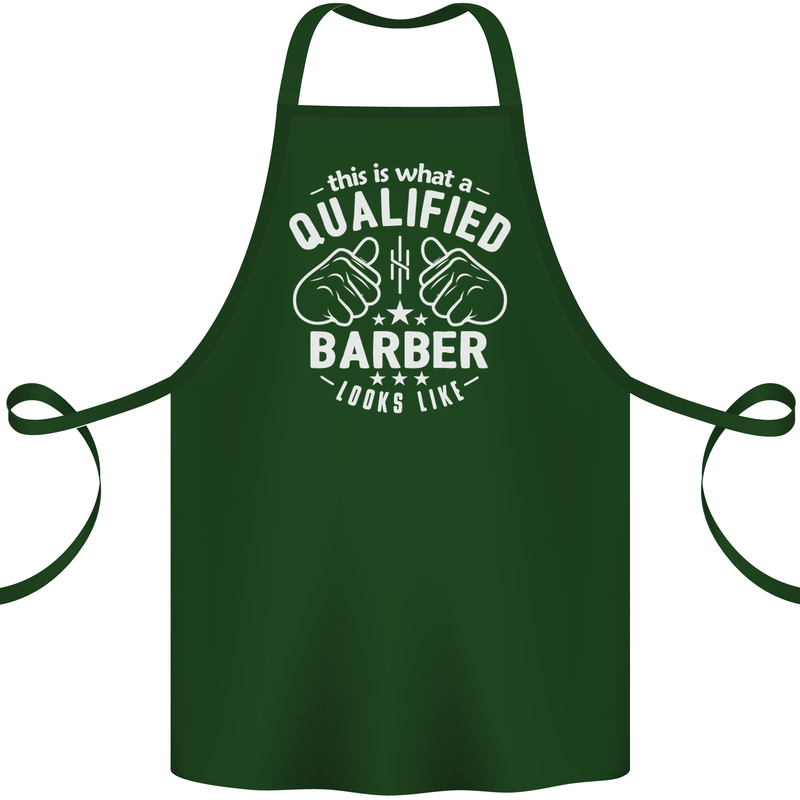 This Is What a Qualified Barber Looks Like Cotton Apron 100% Organic Forest Green