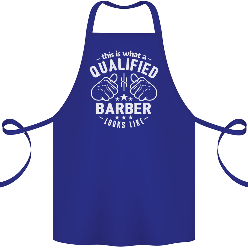 This Is What a Qualified Barber Looks Like Cotton Apron 100% Organic Royal Blue