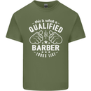 This Is What a Qualified Barber Looks Like Mens Cotton T-Shirt Tee Top Military Green