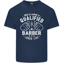 This Is What a Qualified Barber Looks Like Mens Cotton T-Shirt Tee Top Navy Blue