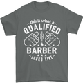 This Is What a Qualified Barber Looks Like Mens T-Shirt Cotton Gildan Charcoal