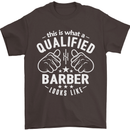 This Is What a Qualified Barber Looks Like Mens T-Shirt Cotton Gildan Dark Chocolate