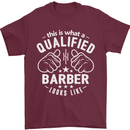 This Is What a Qualified Barber Looks Like Mens T-Shirt Cotton Gildan Maroon