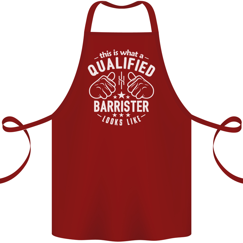 This Is What a Qualified Barrister Looks Like Cotton Apron 100% Organic Maroon