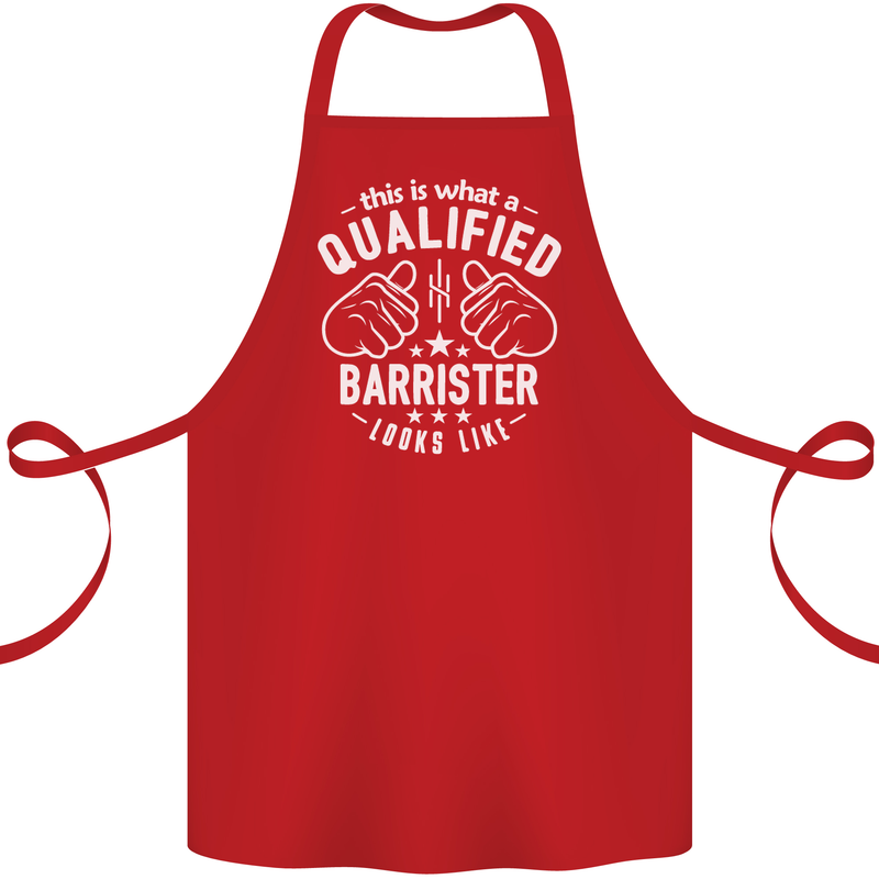 This Is What a Qualified Barrister Looks Like Cotton Apron 100% Organic Red