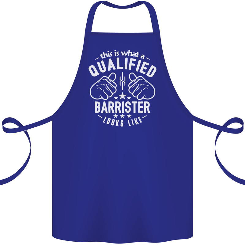 This Is What a Qualified Barrister Looks Like Cotton Apron 100% Organic Royal Blue