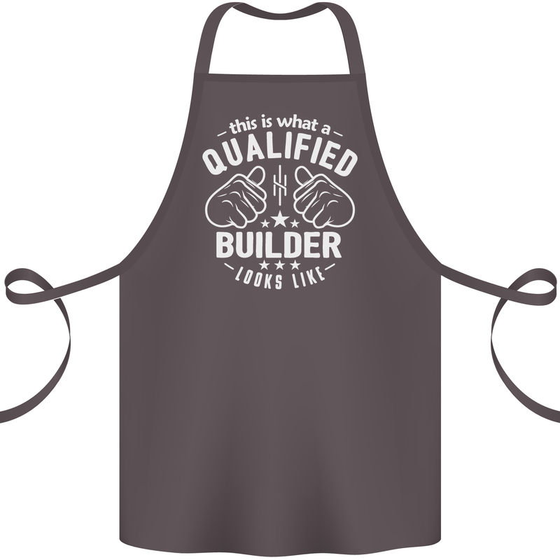 This Is What a Qualified Builder Looks Like Cotton Apron 100% Organic Dark Grey