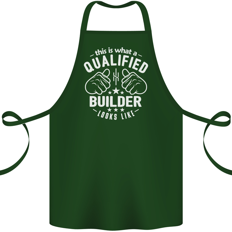 This Is What a Qualified Builder Looks Like Cotton Apron 100% Organic Forest Green