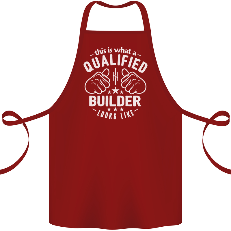 This Is What a Qualified Builder Looks Like Cotton Apron 100% Organic Maroon