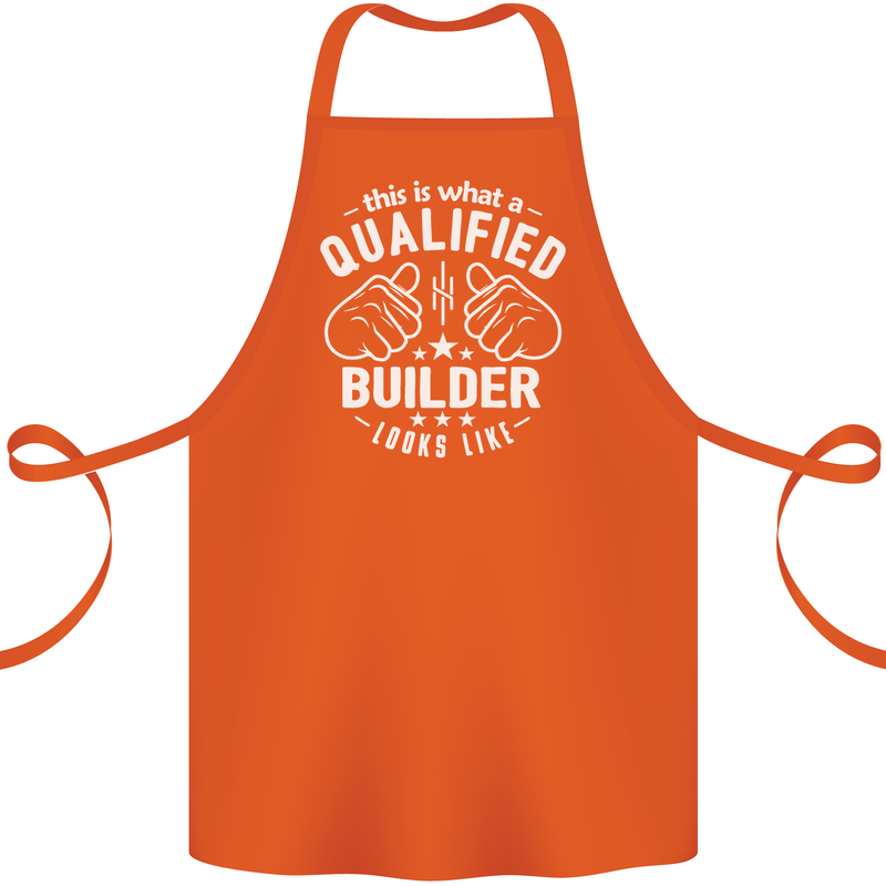 This Is What a Qualified Builder Looks Like Cotton Apron 100% Organic Orange