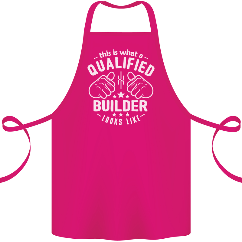 This Is What a Qualified Builder Looks Like Cotton Apron 100% Organic Pink
