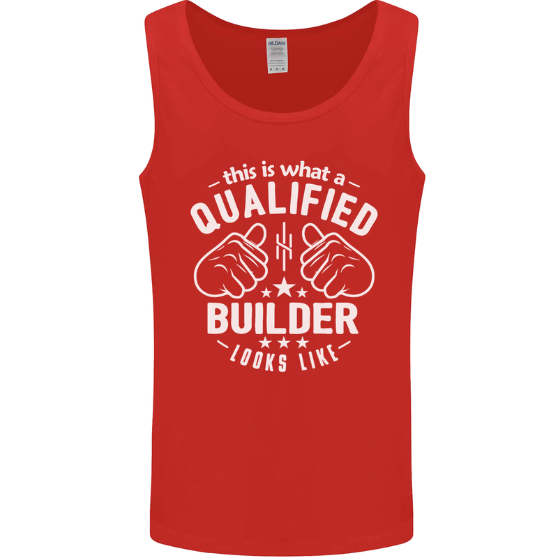 This Is What a Qualified Builder Looks Like Mens Vest Tank Top Red