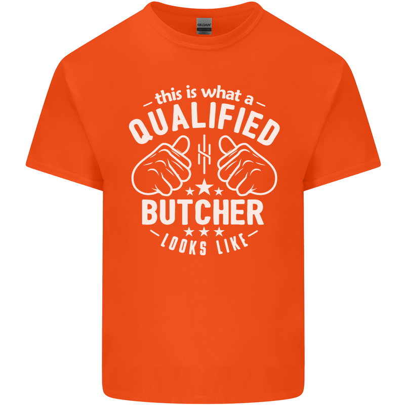 This Is What a Qualified Butcher Looks Like Mens Cotton T-Shirt Tee Top Orange