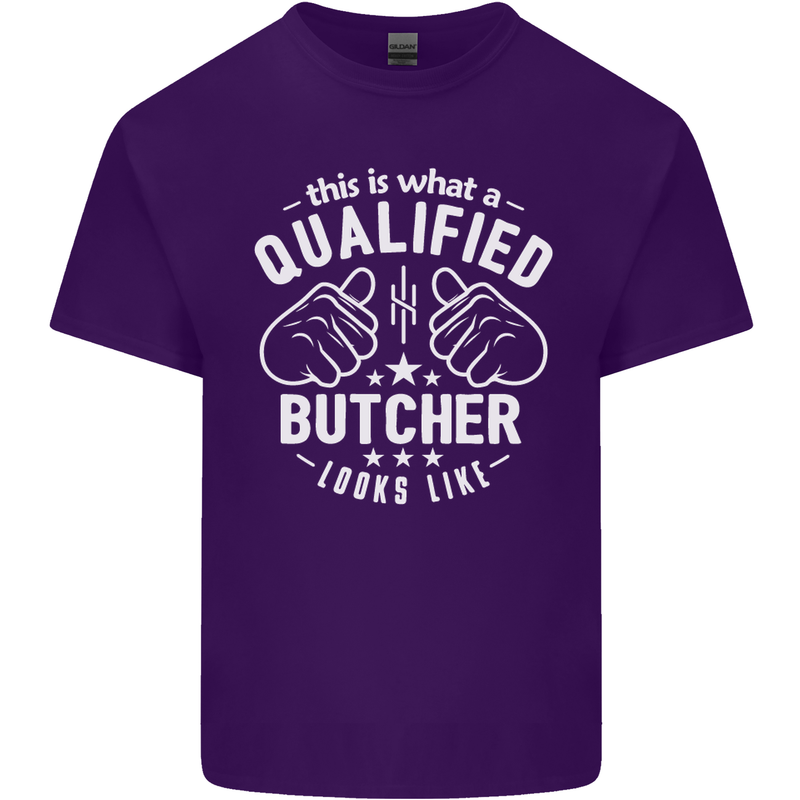 This Is What a Qualified Butcher Looks Like Mens Cotton T-Shirt Tee Top Purple