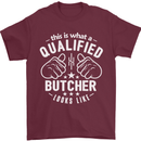 This Is What a Qualified Butcher Looks Like Mens T-Shirt Cotton Gildan Maroon