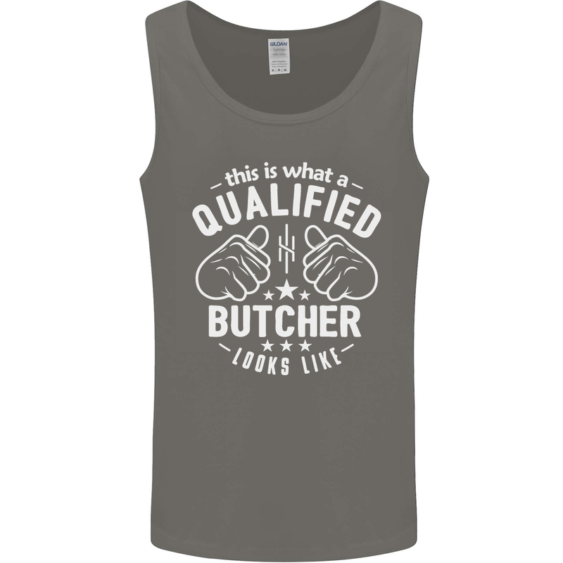 This Is What a Qualified Butcher Looks Like Mens Vest Tank Top Charcoal