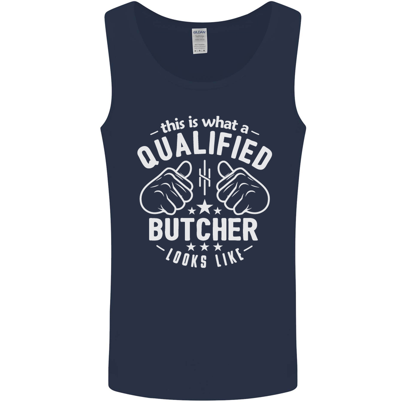 This Is What a Qualified Butcher Looks Like Mens Vest Tank Top Navy Blue